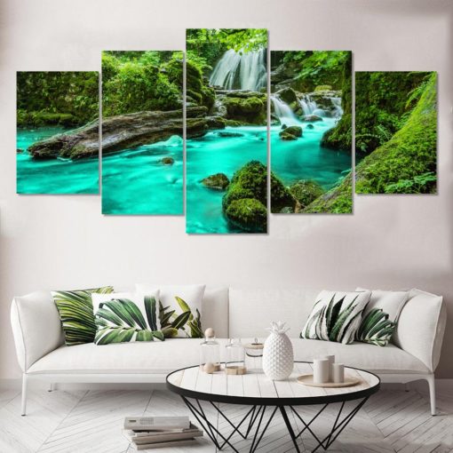Riverbed Art, Custom Artwork, Canvas Wall Art, Large Wall Art, 5 Piece Art, Home Decor