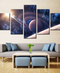 Space Wall Art, Planets, Milky Way, Saturn Rings, Canvas Art,  Multi Panel Set, Space Bedroom Decor, Kids Room, Gift for Him