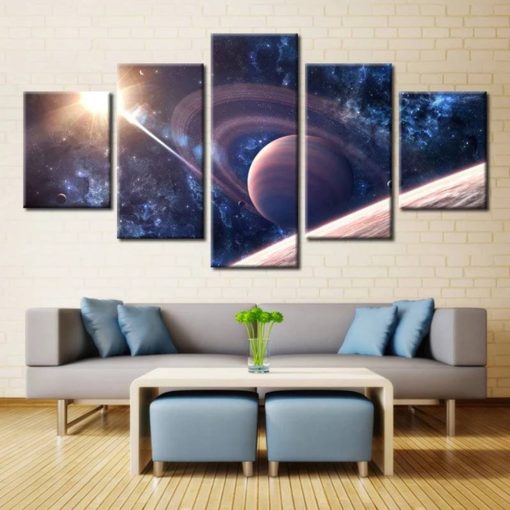 Space Wall Art, Planets, Milky Way, Saturn Rings, Canvas Art,  Multi Panel Set, Space Bedroom Decor, Kids Room, Gift for Him