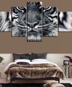 Tiger Wall Art, Premium Tiger Canvas Art,Tiger Painting, Tiger Wall Decor, Animal Lover Gift, Multi panel Set, Modern 5 piece Canvas Print