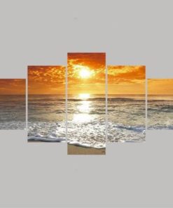 Beach Sunset Wall Art, Canvas Art Set