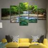 Forest Lagoon Landscape Framed. 5 Piece Canvas. Five Panel. Canvas Art. Wall Art. Home Decor. For Her. For Him. Gift.