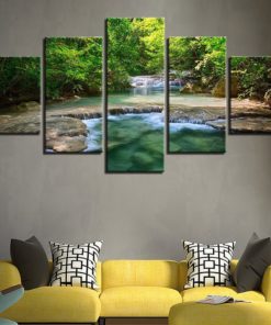 Forest Lagoon Landscape Framed. 5 Piece Canvas. Five Panel. Canvas Art. Wall Art. Home Decor. For Her. For Him. Gift.