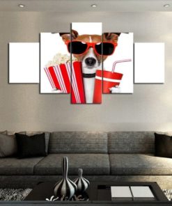Puppy Dog Sunglasses Movie Treats Framed. 5 Piece Canvas. Five Panel. Canvas Art. Wall Art. Home Decor. For Her. For Him. Gift.
