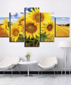 Sunflower Wall Art, Yellow Floral House Decor, Flower Canvas Print