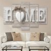 Wood Wall Art, Handcrafted Home Decor, Nice Simple Wall Decoration Canvas Print in 5 Piece Framed