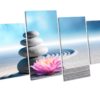 ZEN STONE FLOWER Bathroom Picture Canvas Wall Art Framed Print