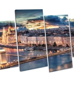 Budapest Hungary City Sunset Canvas Art picture Print