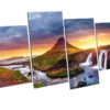 Waterfall Sunset CANVAS ART Framed picture Print