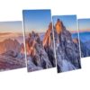 Dolomites Mountains Italy Sunset Box Framed 4 Panel Canvas Wall Art picture Print