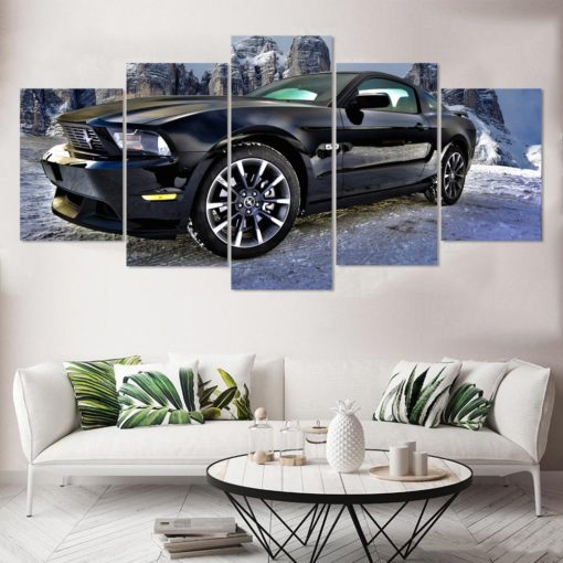 Ford Mustang, Custom Artwork, Canvas Wall Art, Large Wall Art, 5 Piece Art, Home Decor