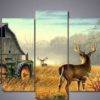 Whitetail Buck Deer Farm Wildlife Framed. 5 Piece Canvas. Five Panel. Canvas Art. Wall Art. Home Decor. For Her. For Him. Gift.