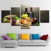 Wine Bottles Canvas Wall Art, Grapes, Winery Barrels,  Multi Panel Set, Home Decor,  Artwork