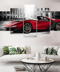 Ferrari, Custom Artwork, Canvas Wall Art, Large Wall Art, 5 Piece Art, Home Decor
