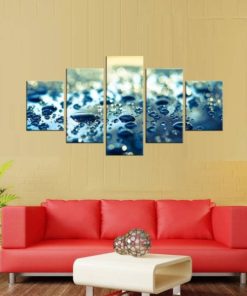 Water Drops Wall Art, Rain Canvas Set, Modern Wall Decor,  Abstract, Large  Canvas Print, 5 Panels Canvas, Living Room Decor, Gift