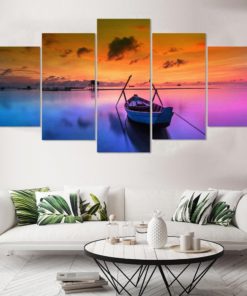 Boat , Custom Artwork, Canvas Wall Art, Large Wall Art, 5 Piece Art, Home Decor
