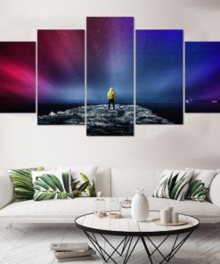 Space Lights , Custom Artwork, Canvas Wall Art, Large Wall Art, 5 Piece Art, Home Decor