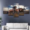Wild Horses Running Wild West Animals Framed. 5 Piece Canvas. Five Panel. Canvas Art. Wall Art. Home Decor. For Her. For Him. Gift.