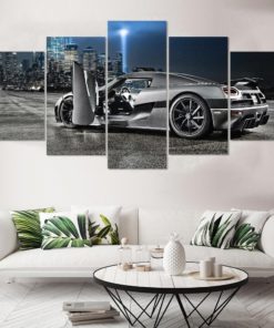 Sports Car, Custom Artwork, Canvas Wall Art, Large Wall Art, 5 Piece Art, Home Decor