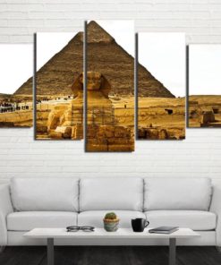 Egypt Pyramids Sphynx Framed. 5 Piece Canvas. Five Panel. Canvas Art. Wall Art. Home Decor. For Her. For Him. Gift.