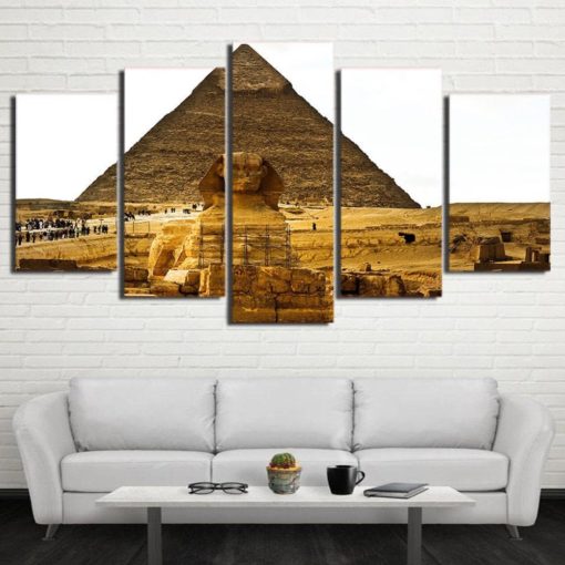 Egypt Pyramids Sphynx Framed. 5 Piece Canvas. Five Panel. Canvas Art. Wall Art. Home Decor. For Her. For Him. Gift.