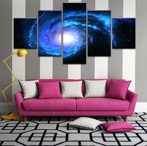 Star Filled Galaxy Framed. 5 Piece Canvas. Five Panel. Canvas Art. Wall Art. Home Decor. For Her. For Him. Gift.