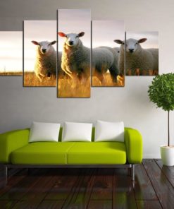 Sheep Farm Animals Framed. 5 Piece Canvas. Five Panel. Canvas Art. Wall Art. Home Decor. For Her. For Him. Gift.
