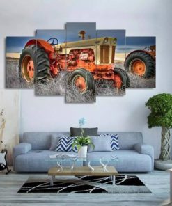 Tractor Wall Art, Farm Canvas Art, 5 Piece Rustic Canvas Set