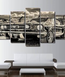Classic Mustang Wall Art, Mustang Canvas Art, 1970 Classic Car Wall Decor, Mustang Lover, Gift For Him, Split Canvas, Multi Panel, Poster