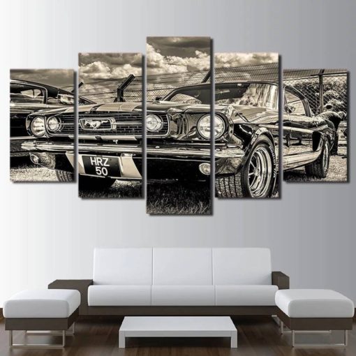 Classic Mustang Wall Art, Mustang Canvas Art, 1970 Classic Car Wall Decor, Mustang Lover, Gift For Him, Split Canvas, Multi Panel, Poster