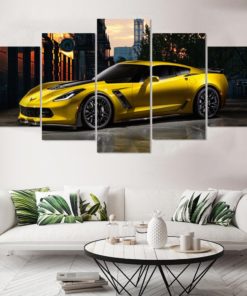 Chevrolet Corvette Z06, Custom Artwork, Canvas Wall Art, Large Wall Art, 5 Piece Art, Home Decor