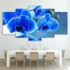 Blue Orchid Flower Framed. 5 Piece Canvas. Five Panel. Canvas Art. Wall Art. Home Decor. For Her. For Him. Gift.