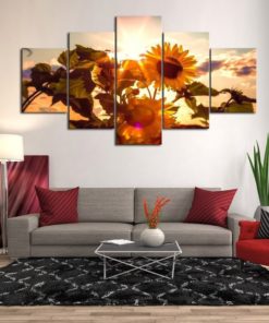 Sunflower in Sunshine Framed. 5 Piece Canvas. Five Panel. Canvas Art. Wall Art. Home Decor. For Her. For Him. Gift.