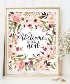 Welcome print Quote wall art Welcome to our nest print Entrance wall art home decor Guest Room Decor inspirational art 150