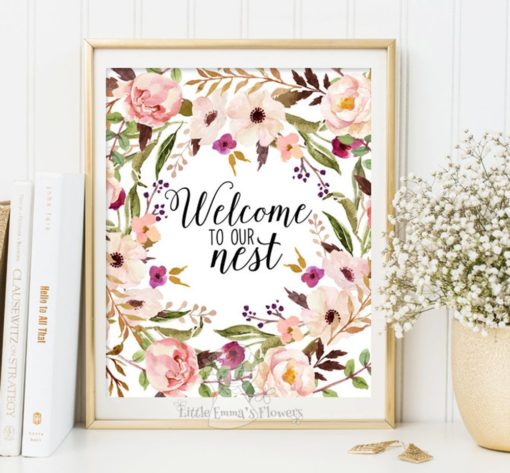Welcome print Quote wall art Welcome to our nest print Entrance wall art home decor Guest Room Decor inspirational art 150