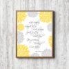 Yellow And Gray/ Grey Quote Wall Art- Live Simply; Be Kind Print - Dahlia Flower Printable Wall Decor - Inspirational