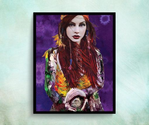 Cool Wall Poster Boho Prints Gypsy Soul Teenage Girl Room Decor Teen Girl Wall Art Fortune Teller Hippie Teen Girl Wall Decor Boho Chic