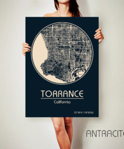 TORRANCE California CANVAS Map Torrance California Poster City Map Torrance California Art Print Torrance California l
