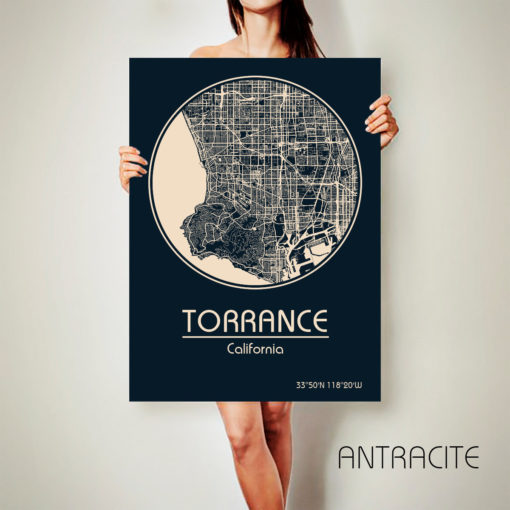 TORRANCE California CANVAS Map Torrance California Poster City Map Torrance California Art Print Torrance California l