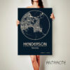 HENDERSON Nevada CANVAS Map Henderson Nevada Poster City Map Henderson Nevada Art Print Henderson Nevada