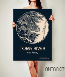 TOMS RIVER New Jersey CANVAS Map Toms River New Jersey Poster City Map Toms River New Jersey Art Print Toms River New Jersey