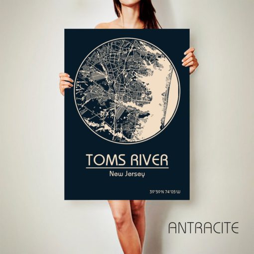 TOMS RIVER New Jersey CANVAS Map Toms River New Jersey Poster City Map Toms River New Jersey Art Print Toms River New Jersey