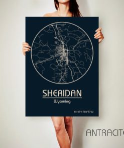 SHERIDAN Wyoming CANVAS Map Sheridan Wyoming Poster City Map Sheridan Wyoming Art Print Sheridan Wyoming