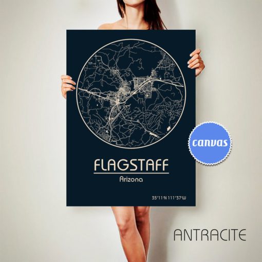FLAGSTAFF Arizona CANVAS Map Flagstaff Arizona Poster City Map Flagstaff Arizona Art Print Flagstaff Arizona
