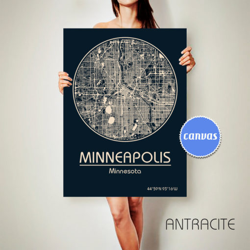 MINNEAPOLIS Minnesota CANVAS Map Minneapolis Minnesota Poster City Map Minneapolis Minnesota Art Print Minneapolis Minnesota