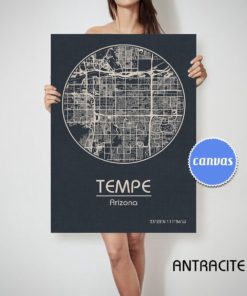 TEMPE Arizona CANVAS Map Tempe Arizona Poster City Map Tempe Arizona Art Print Tempe Arizona