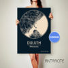 DULUTH Minnesota CANVAS Map Duluth Minnesota Poster City Map Duluth Minnesota Art Print Duluth Minnesota