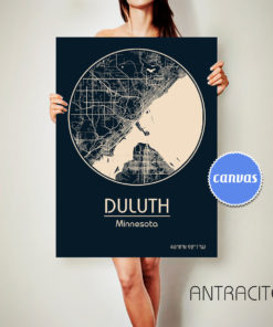 DULUTH Minnesota CANVAS Map Duluth Minnesota Poster City Map Duluth Minnesota Art Print Duluth Minnesota