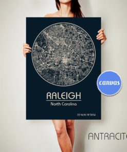 RALEIGH North Carolina CANVAS Map Raleigh North Carolina Poster City Map Raleigh North Carolina Art Print Raleigh North Carolina