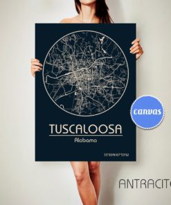 TUSCALOOSA Alabama CANVAS Map Tuscaloosa Alabama Poster City Map Tuscaloosa Alabama Art Print Tuscaloosa Alabama